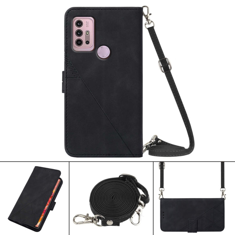 For Motorola Moto G30/G20/G10/G10 Power Crossbody 3D Embossed Flip Leather Phone Case