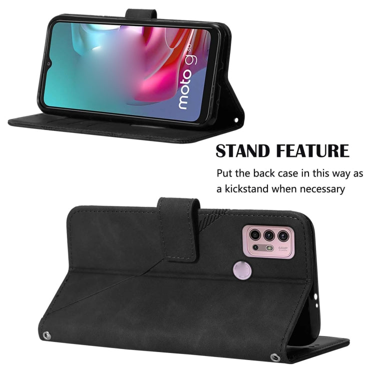 For Motorola Moto G30/G20/G10/G10 Power Crossbody 3D Embossed Flip Leather Phone Case