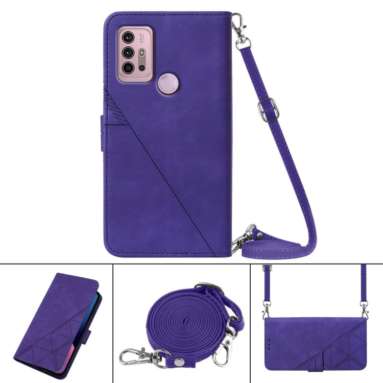For Motorola Moto G30/G20/G10/G10 Power Crossbody 3D Embossed Flip Leather Phone Case