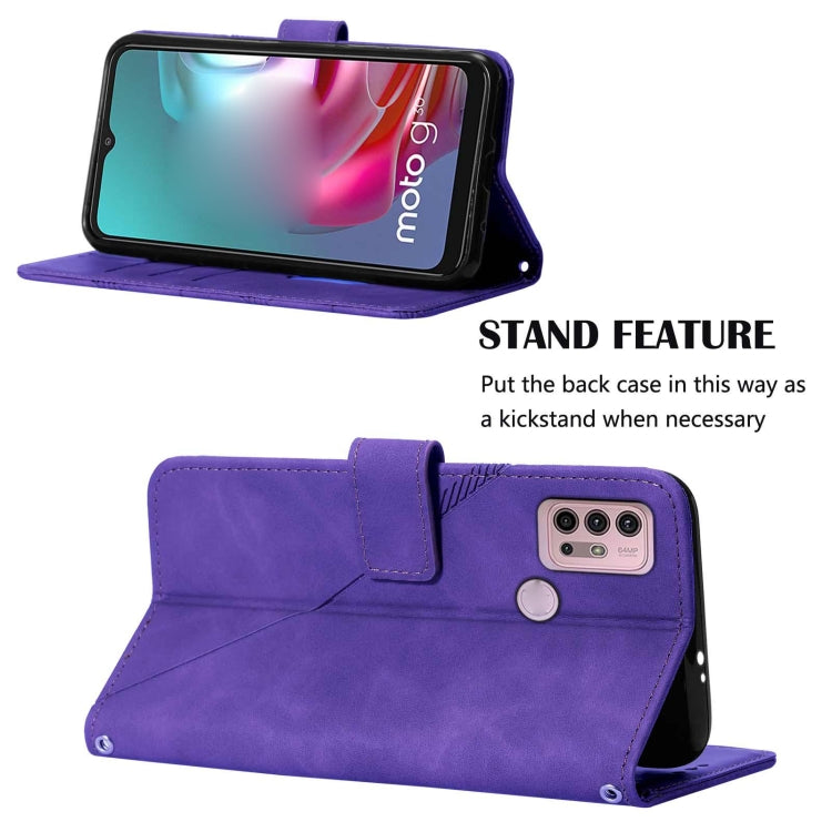 For Motorola Moto G30/G20/G10/G10 Power Crossbody 3D Embossed Flip Leather Phone Case