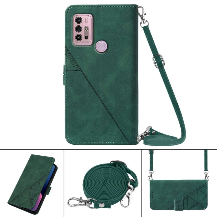 For Motorola Moto G30/G20/G10/G10 Power Crossbody 3D Embossed Flip Leather Phone Case