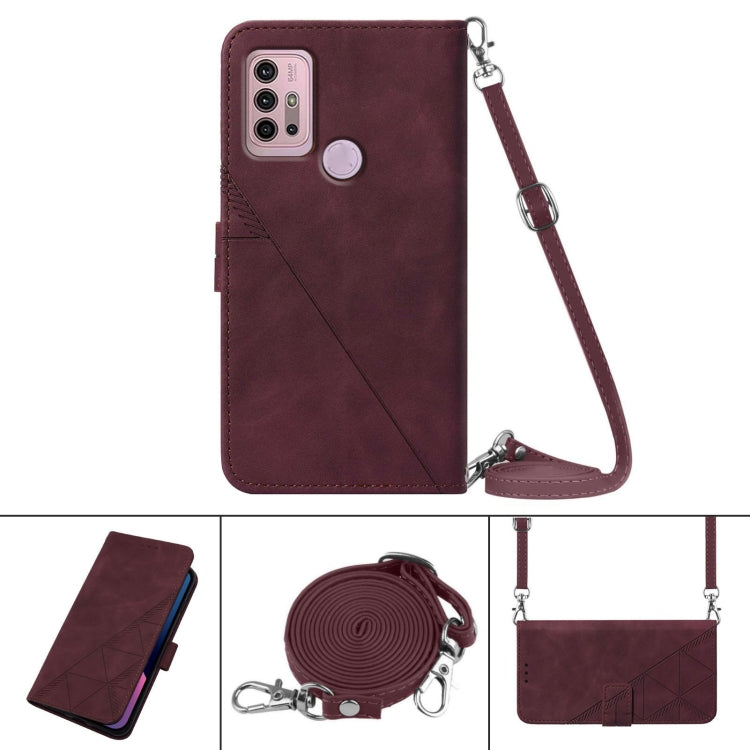 For Motorola Moto G30/G20/G10/G10 Power Crossbody 3D Embossed Flip Leather Phone Case