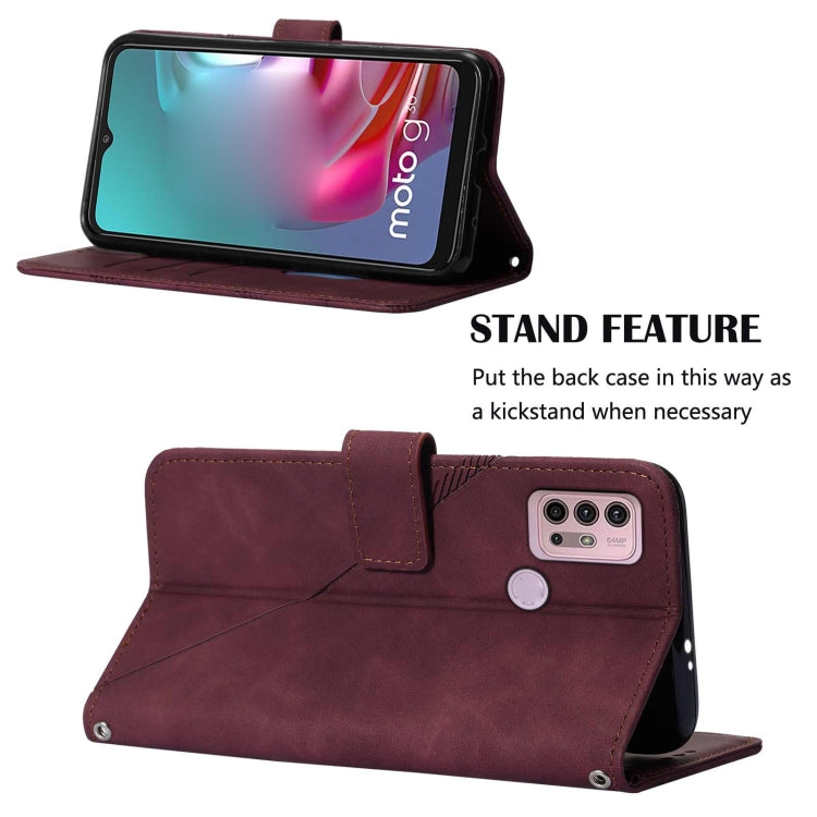 For Motorola Moto G30/G20/G10/G10 Power Crossbody 3D Embossed Flip Leather Phone Case