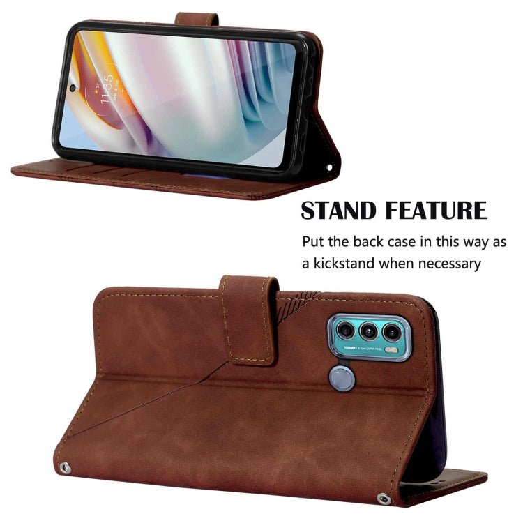 For Motorola Moto G40 / G60 Crossbody 3D Embossed Flip Leather Phone Case