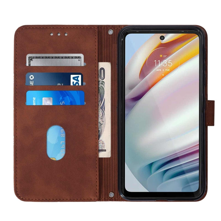 For Motorola Moto G40 / G60 Crossbody 3D Embossed Flip Leather Phone Case