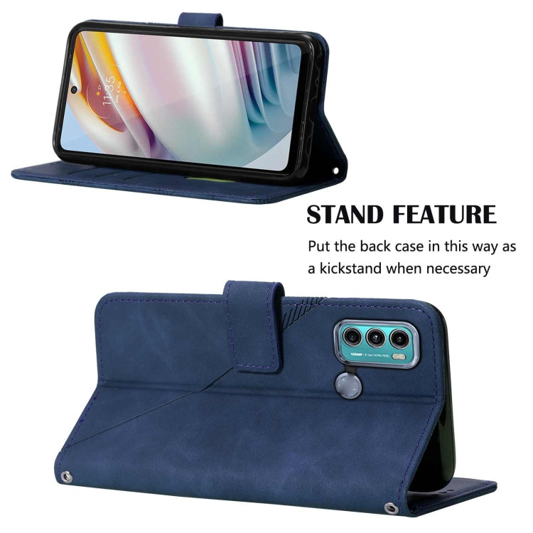 For Motorola Moto G40 / G60 Crossbody 3D Embossed Flip Leather Phone Case