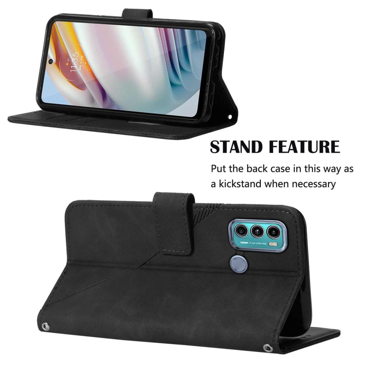 For Motorola Moto G40 / G60 Crossbody 3D Embossed Flip Leather Phone Case