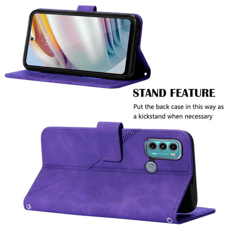 For Motorola Moto G40 / G60 Crossbody 3D Embossed Flip Leather Phone Case