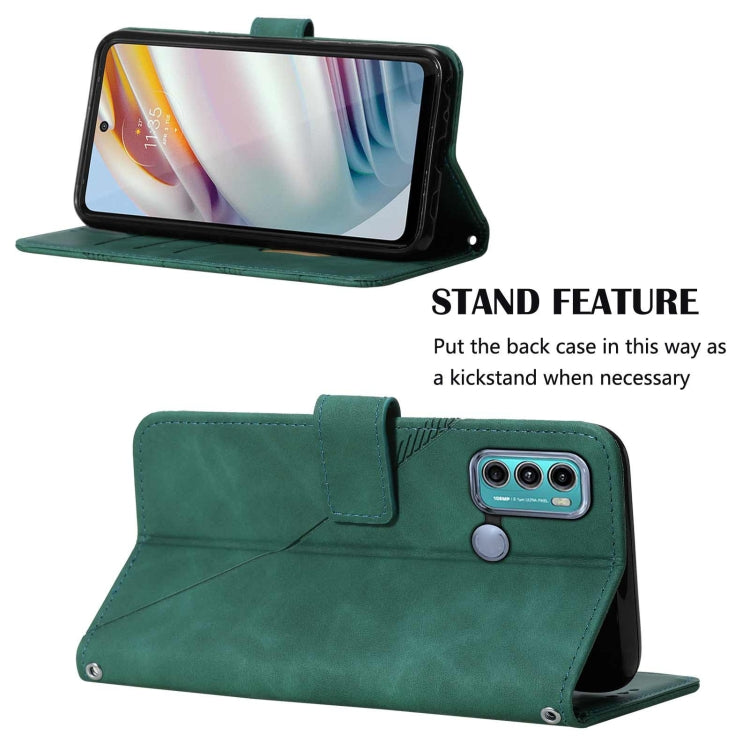 For Motorola Moto G40 / G60 Crossbody 3D Embossed Flip Leather Phone Case
