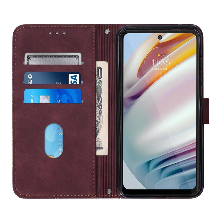 For Motorola Moto G40 / G60 Crossbody 3D Embossed Flip Leather Phone Case