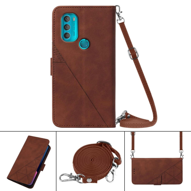 For Motorola Moto G71 5G Crossbody 3D Embossed Flip Leather Phone Case