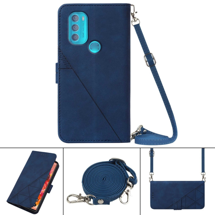 For Motorola Moto G71 5G Crossbody 3D Embossed Flip Leather Phone Case