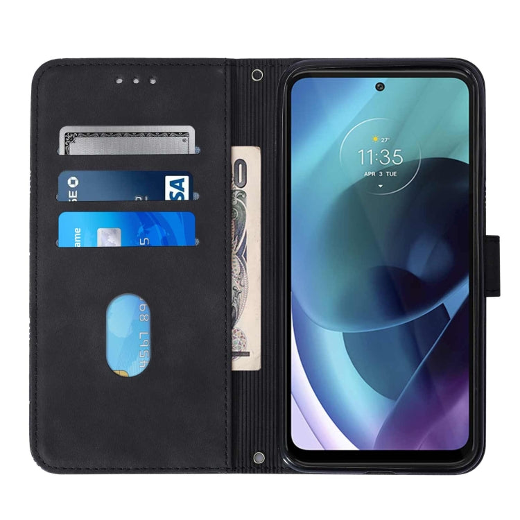 For Motorola Moto G71 5G Crossbody 3D Embossed Flip Leather Phone Case