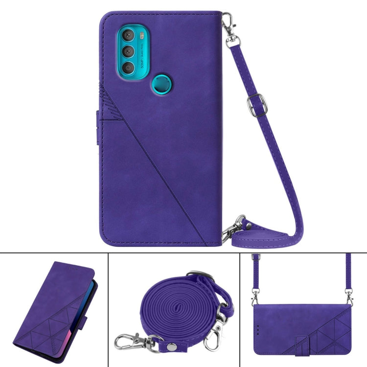 For Motorola Moto G71 5G Crossbody 3D Embossed Flip Leather Phone Case