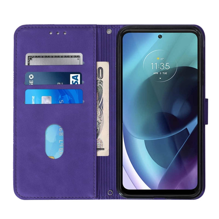 For Motorola Moto G71 5G Crossbody 3D Embossed Flip Leather Phone Case