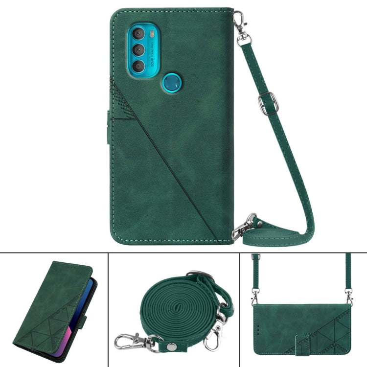 For Motorola Moto G71 5G Crossbody 3D Embossed Flip Leather Phone Case