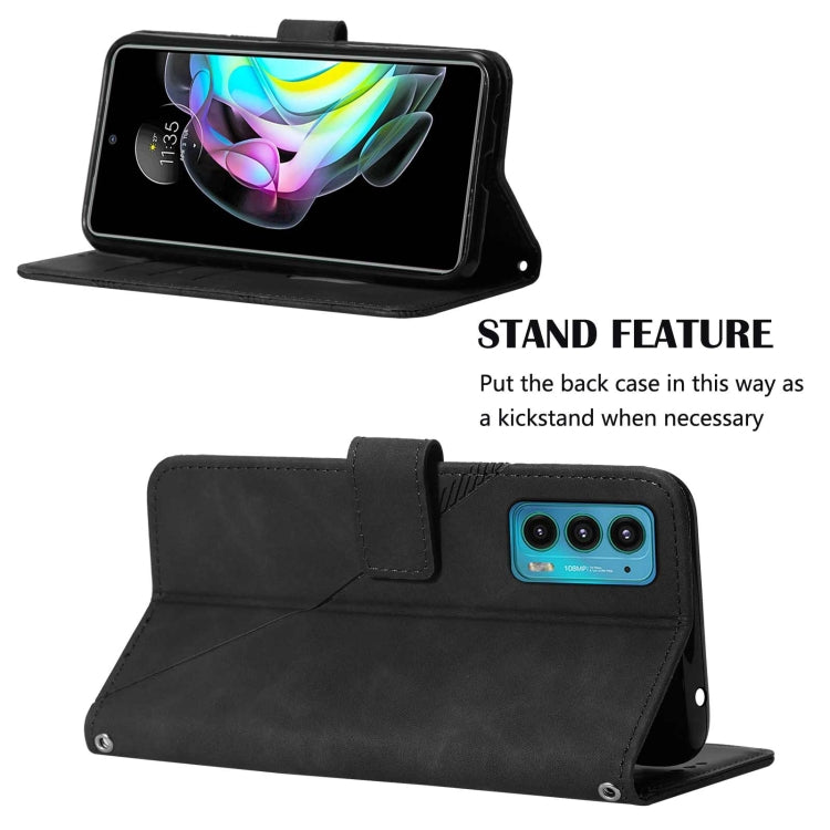 For Motorola Edge 20 Crossbody 3D Embossed Flip Leather Phone Case