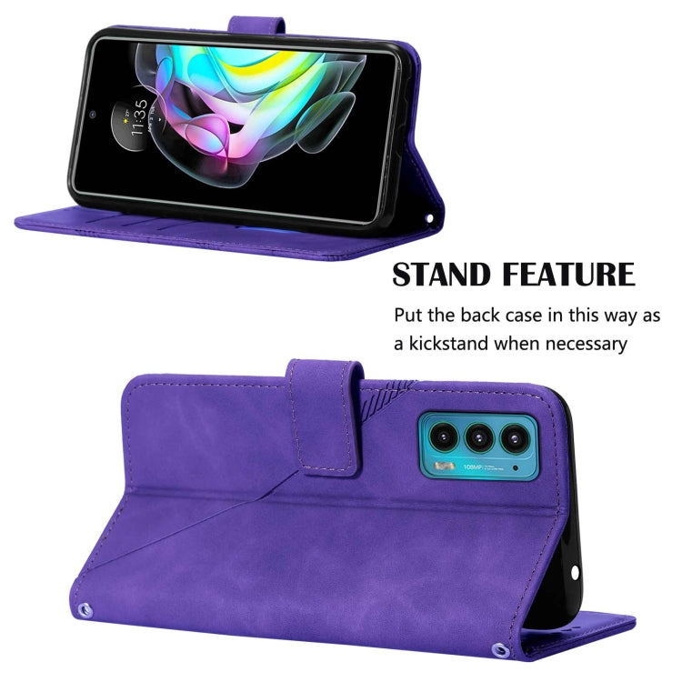 For Motorola Edge 20 Crossbody 3D Embossed Flip Leather Phone Case