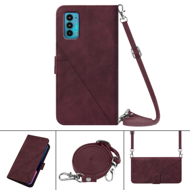 For Motorola Edge 20 Crossbody 3D Embossed Flip Leather Phone Case