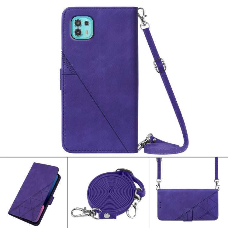 For Motorola Edge 20 Lite Crossbody 3D Embossed Flip Leather Phone Case