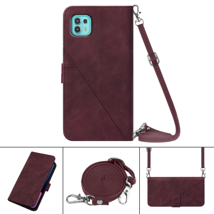 For Motorola Edge 20 Lite Crossbody 3D Embossed Flip Leather Phone Case