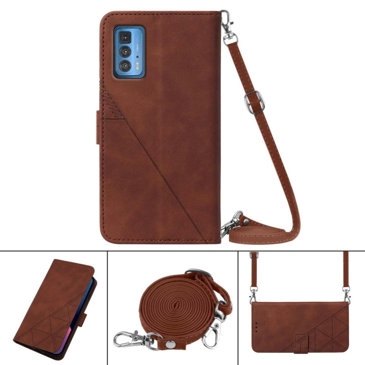 For Motorola Edge 20 Pro Crossbody 3D Embossed Flip Leather Phone Case