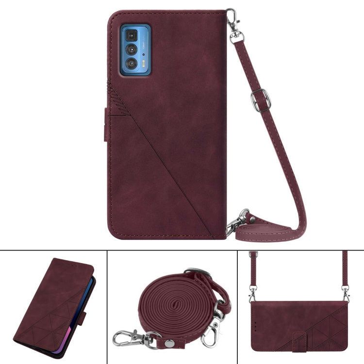For Motorola Edge 20 Pro Crossbody 3D Embossed Flip Leather Phone Case
