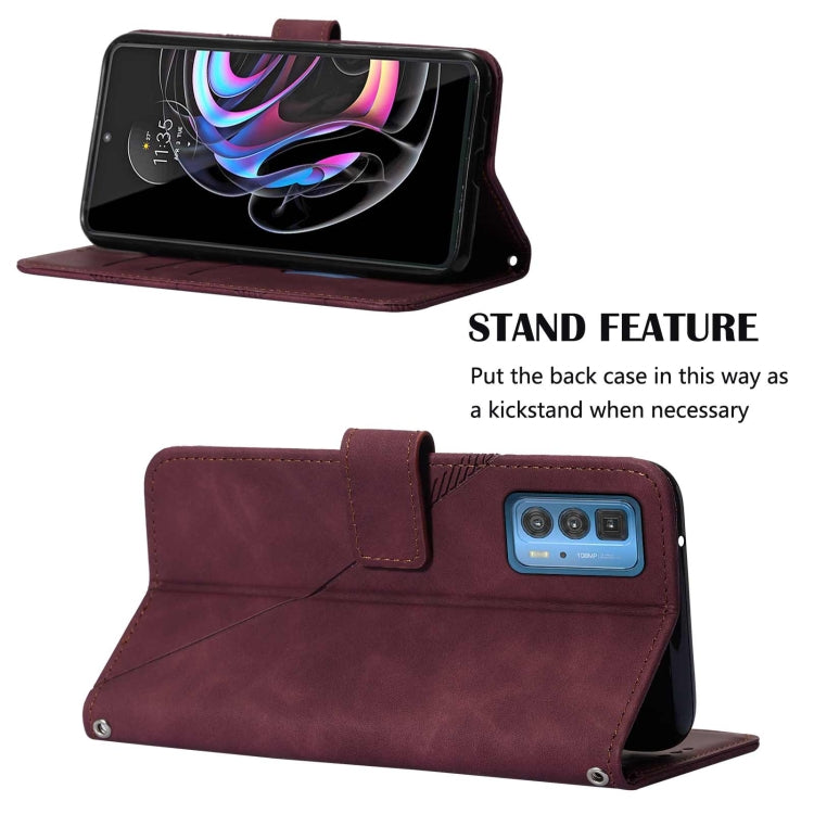 For Motorola Edge 20 Pro Crossbody 3D Embossed Flip Leather Phone Case