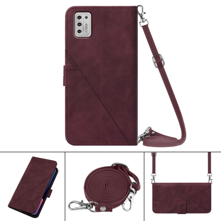 For Motorola Moto G Stylus 2021 Crossbody 3D Embossed Flip Leather Phone Case