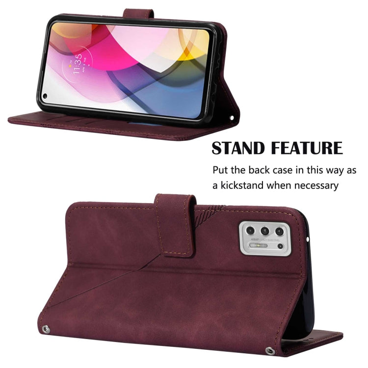 For Motorola Moto G Stylus 2021 Crossbody 3D Embossed Flip Leather Phone Case