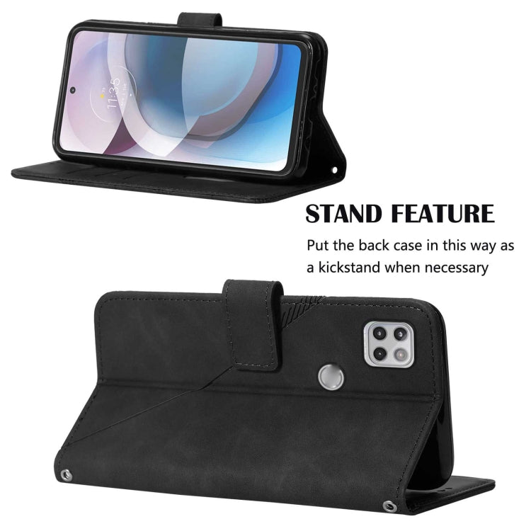 For Motorola One 5G Ace Crossbody 3D Embossed Flip Leather Phone Case