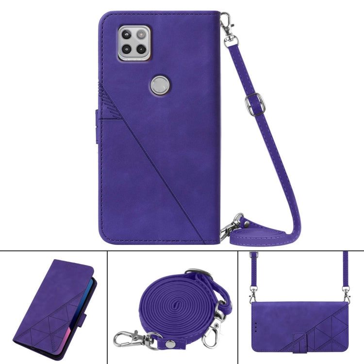 For Motorola One 5G Ace Crossbody 3D Embossed Flip Leather Phone Case