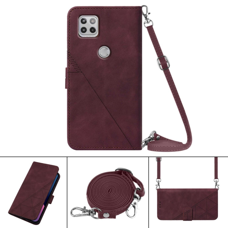 For Motorola One 5G Ace Crossbody 3D Embossed Flip Leather Phone Case