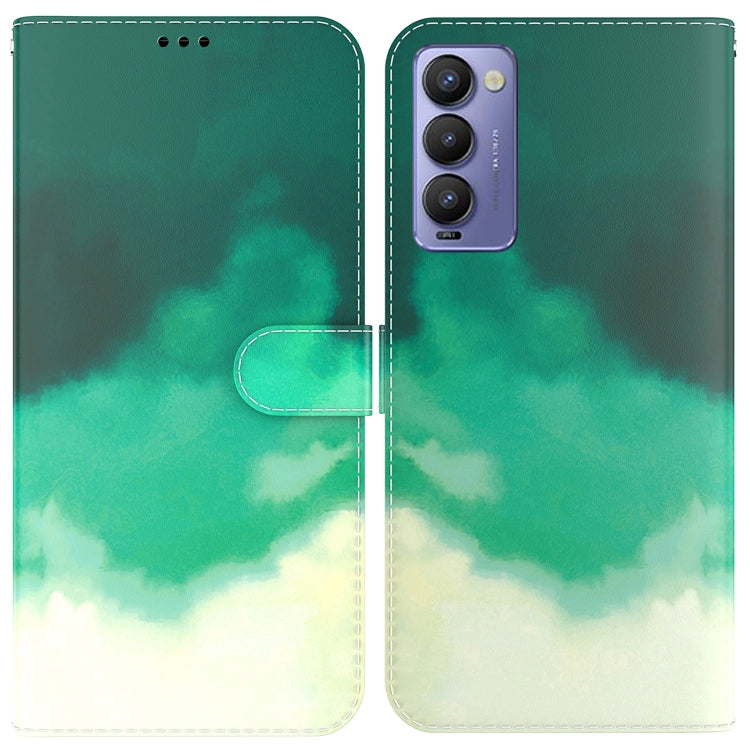 For Tecno Camon 18 / 18P Watercolor Pattern Horizontal Flip Leather Phone Case