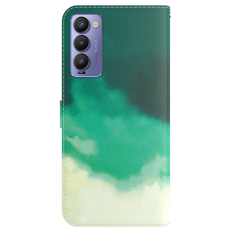 For Tecno Camon 18 / 18P Watercolor Pattern Horizontal Flip Leather Phone Case