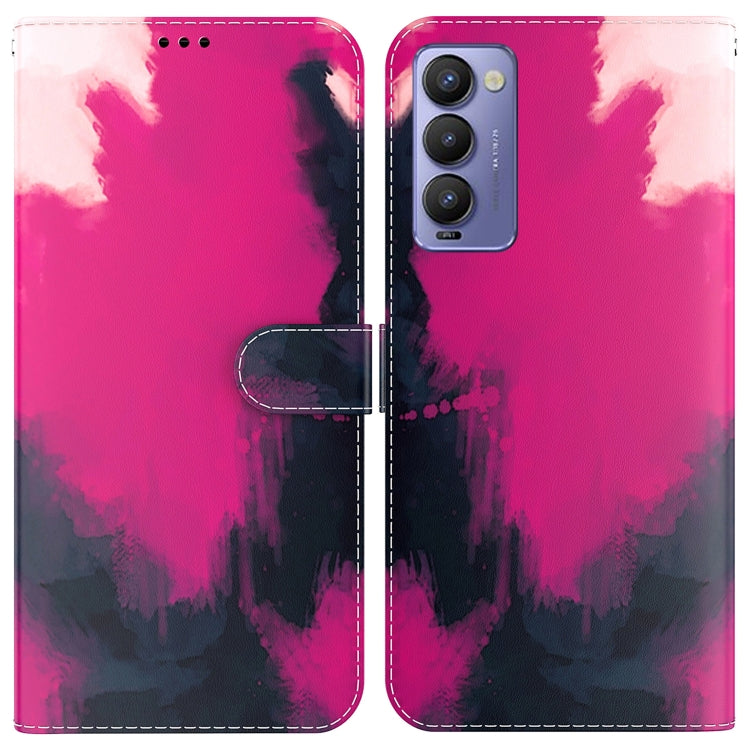 For Tecno Camon 18 / 18P Watercolor Pattern Horizontal Flip Leather Phone Case