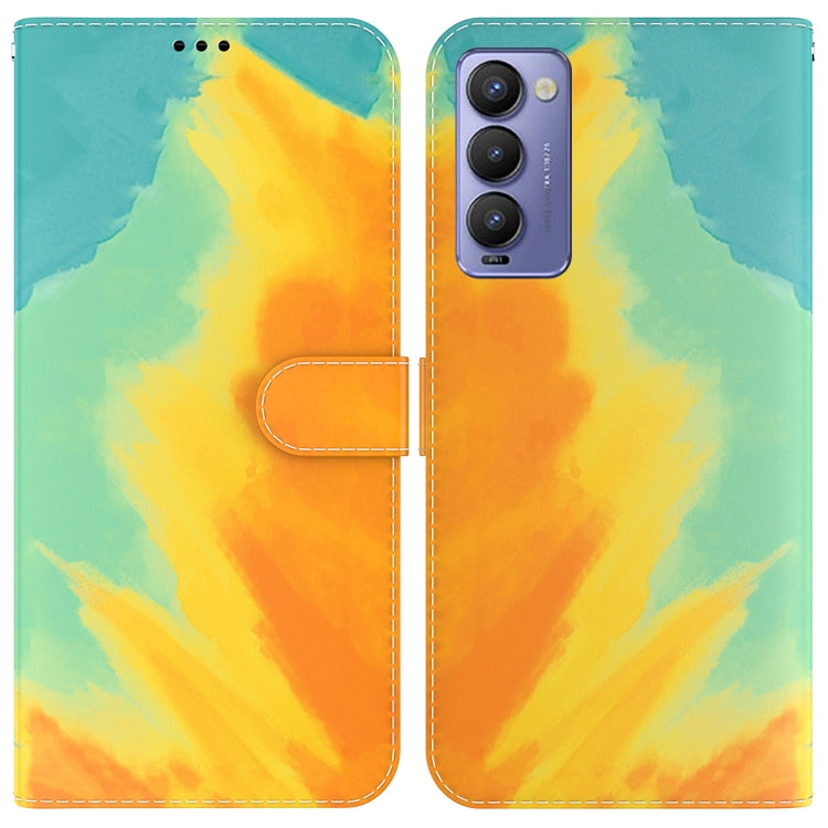For Tecno Camon 18 / 18P Watercolor Pattern Horizontal Flip Leather Phone Case