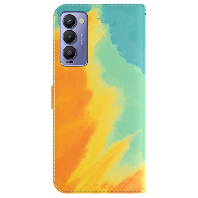 For Tecno Camon 18 / 18P Watercolor Pattern Horizontal Flip Leather Phone Case