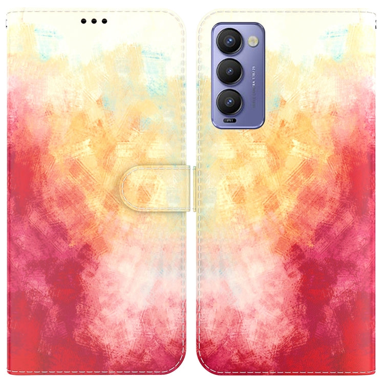 For Tecno Camon 18 / 18P Watercolor Pattern Horizontal Flip Leather Phone Case