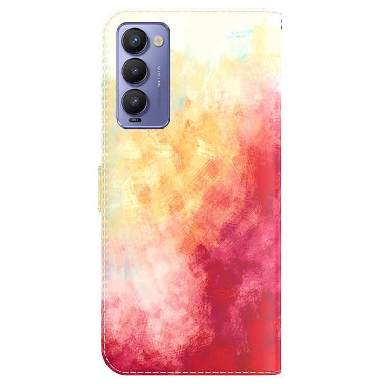 For Tecno Camon 18 / 18P Watercolor Pattern Horizontal Flip Leather Phone Case