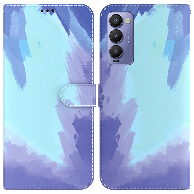 For Tecno Camon 18 / 18P Watercolor Pattern Horizontal Flip Leather Phone Case