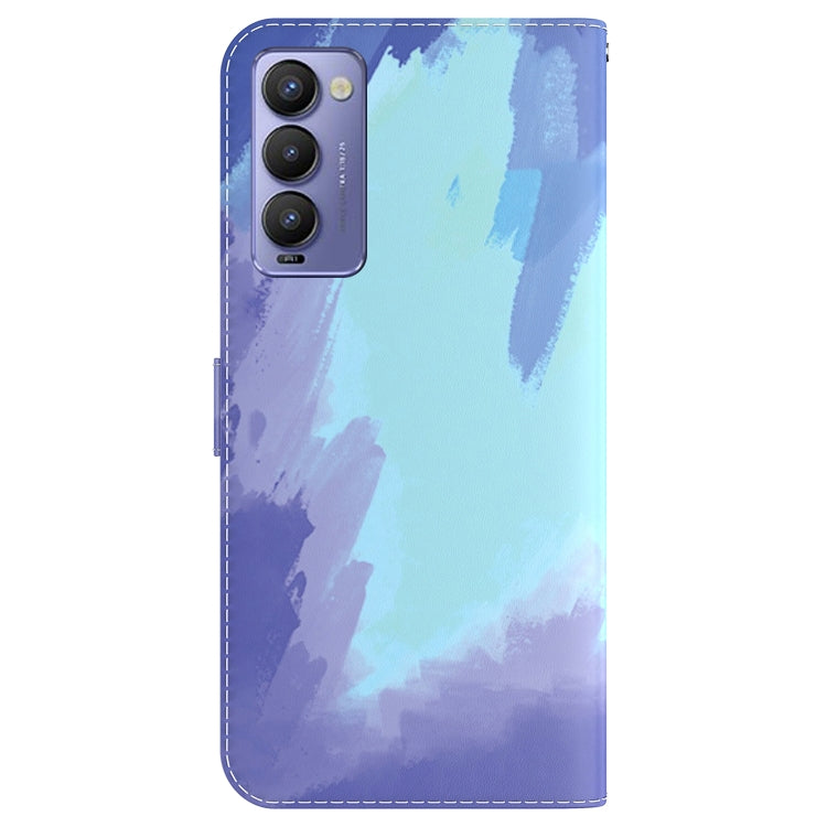 For Tecno Camon 18 / 18P Watercolor Pattern Horizontal Flip Leather Phone Case