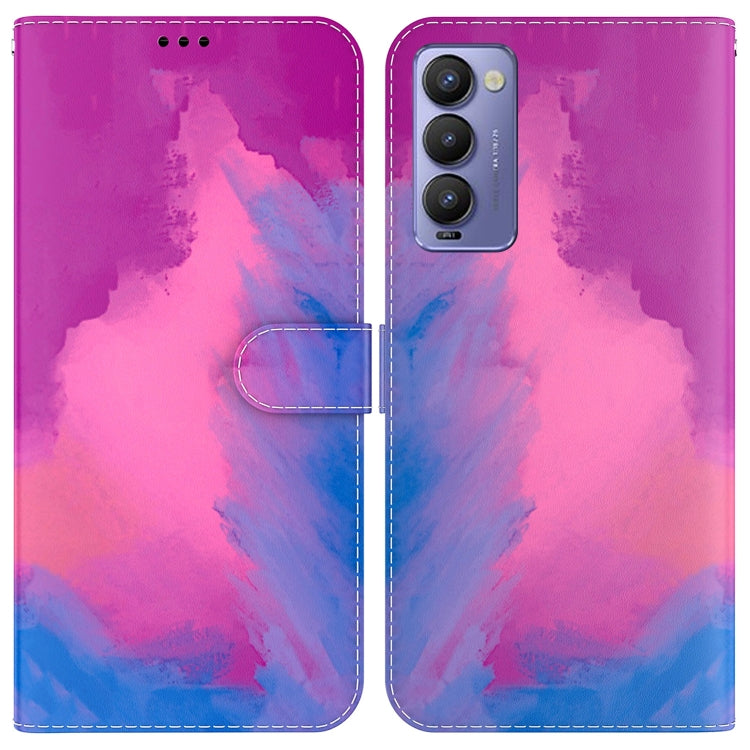 For Tecno Camon 18 / 18P Watercolor Pattern Horizontal Flip Leather Phone Case