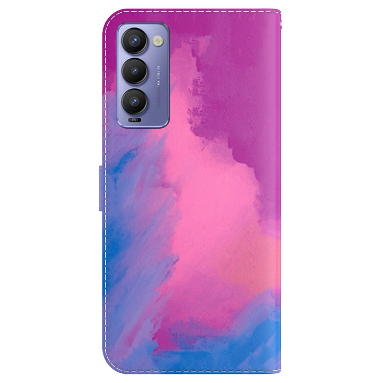 For Tecno Camon 18 / 18P Watercolor Pattern Horizontal Flip Leather Phone Case