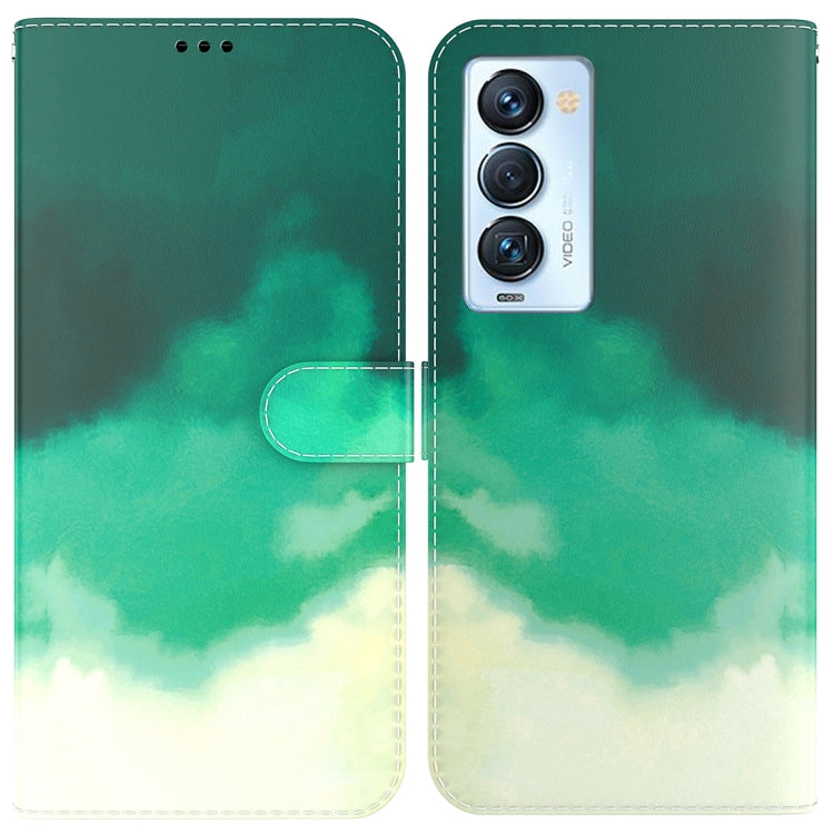 For Tecno Camon 18 Premier Watercolor Pattern Horizontal Flip Leather Phone Case