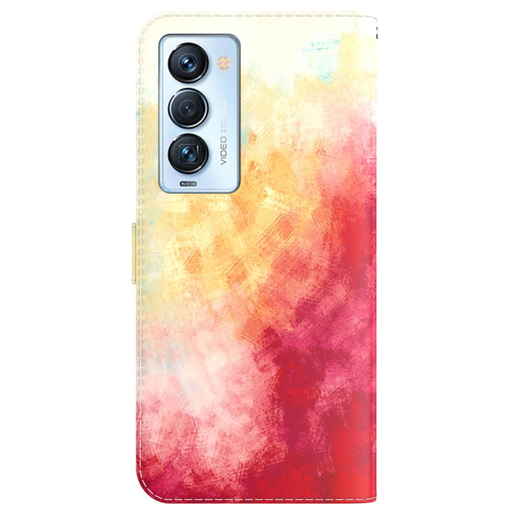 For Tecno Camon 18 Premier Watercolor Pattern Horizontal Flip Leather Phone Case