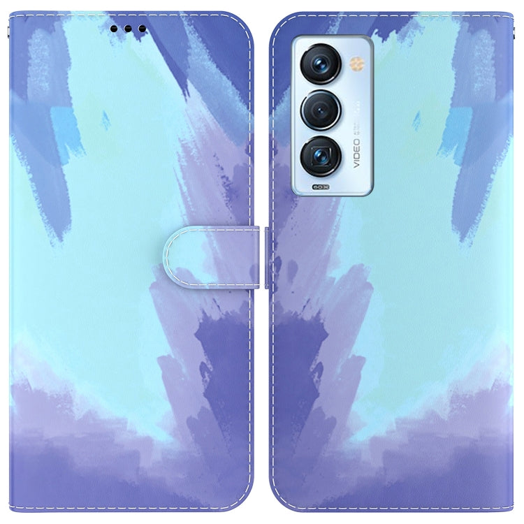 For Tecno Camon 18 Premier Watercolor Pattern Horizontal Flip Leather Phone Case