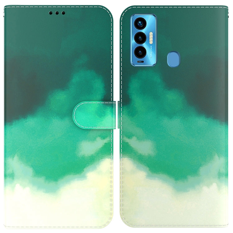 For Tecno Camon 18i Watercolor Pattern Horizontal Flip Leather Phone Case
