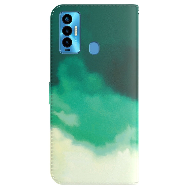 For Tecno Camon 18i Watercolor Pattern Horizontal Flip Leather Phone Case