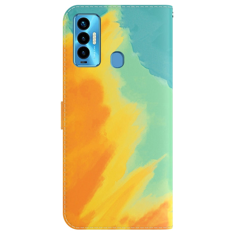 For Tecno Camon 18i Watercolor Pattern Horizontal Flip Leather Phone Case
